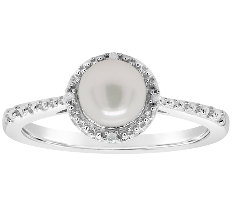 Affinity Sterling Round Birthstone Ring withDiamond Accents — View 17