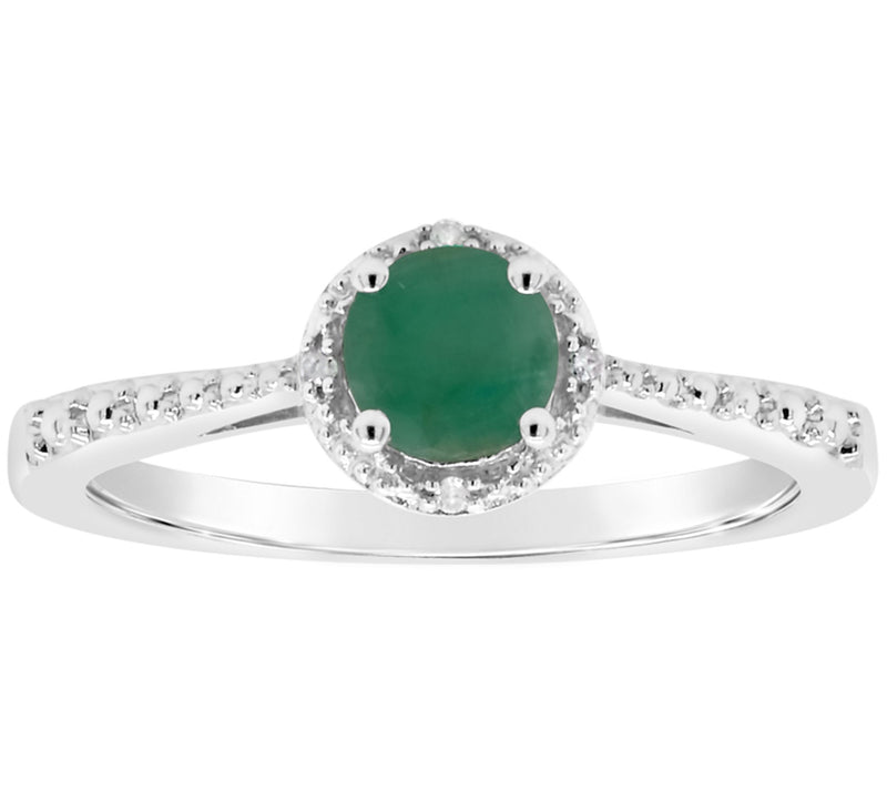 Affinity Sterling Round Birthstone Ring withDiamond Accents — View 7