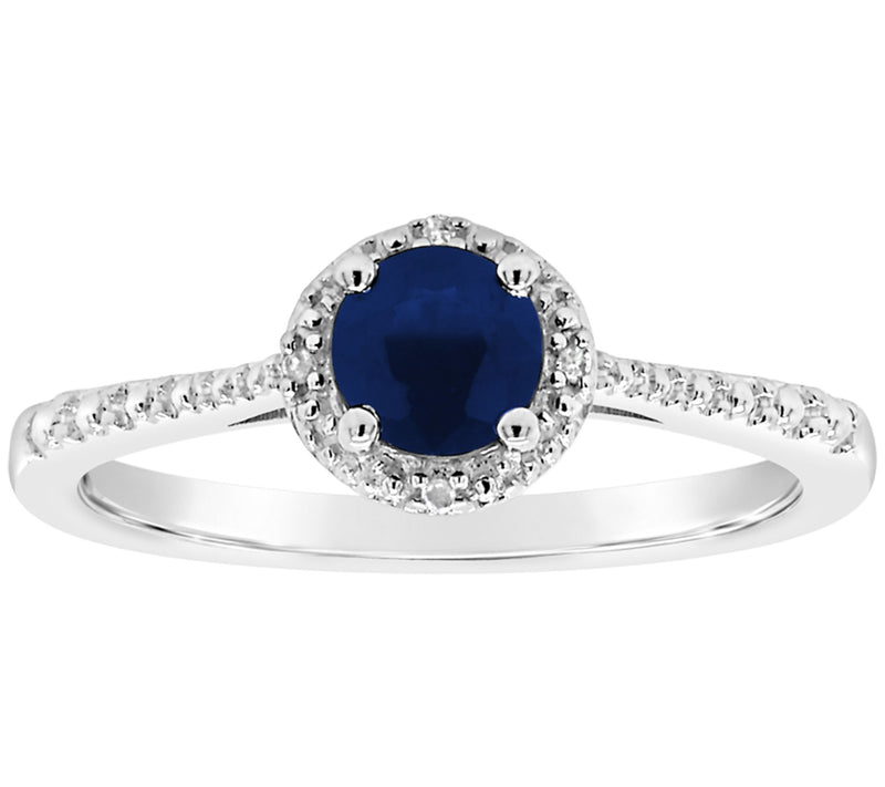 Affinity Sterling Round Birthstone Ring withDiamond Accents — View 23