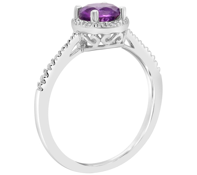 Affinity Sterling Round Birthstone Ring withDiamond Accents — View 26