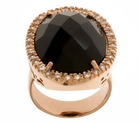 Bronze Bold Faceted Gemstone & Crystal Ring byBronzo Italia — View 4