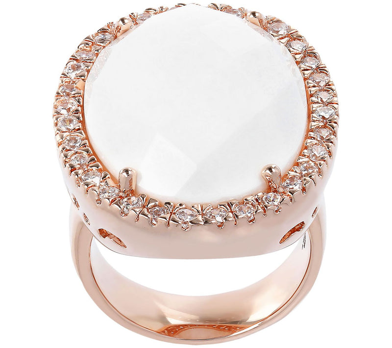 Bronze Bold Faceted Gemstone & Crystal Ring byBronzo Italia — View 7