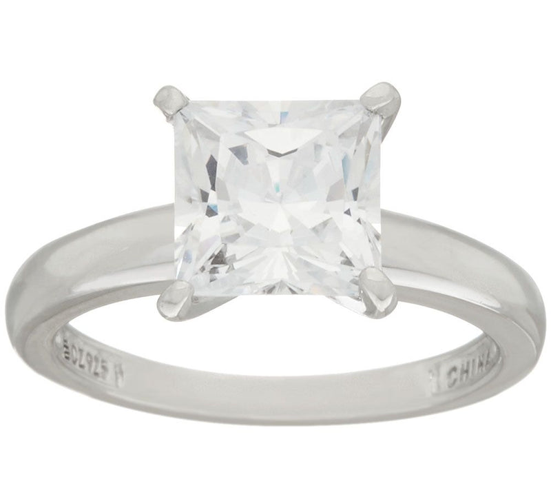 Diamonique 2.00 cttw Solitaire Ring, Platinum Clad — View 10