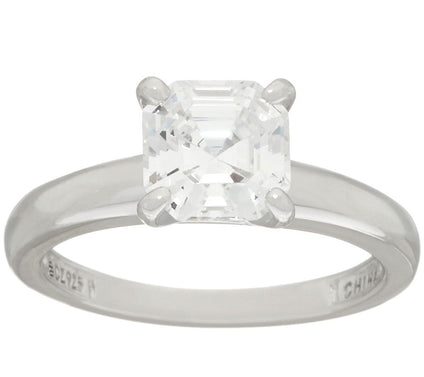 Diamonique 2.00 cttw Solitaire Ring, Platinum Clad