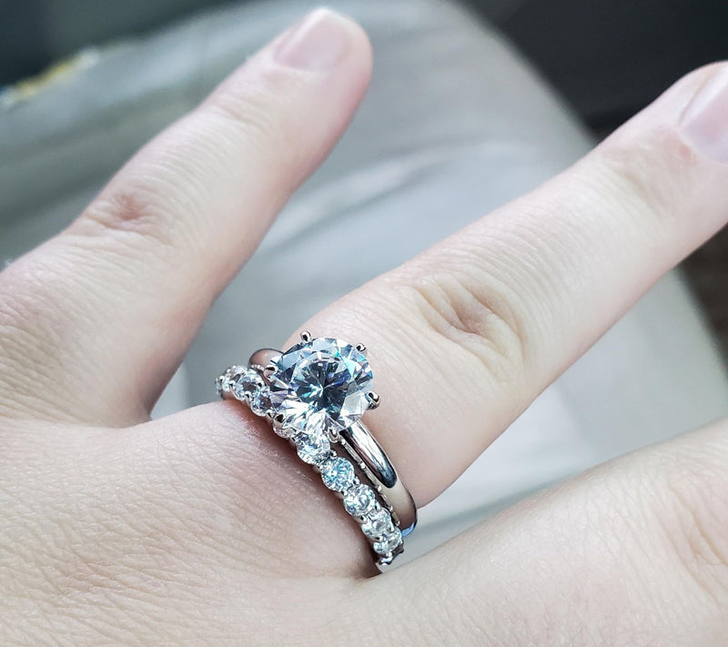 Diamonique 3.00 cttw Solitaire Ring, Platinum Clad — View 24
