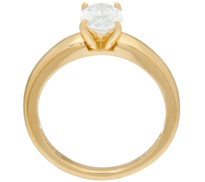 Diamonique 1.00 cttw Solitaire Ring, 14K Yellow Clad — View 13