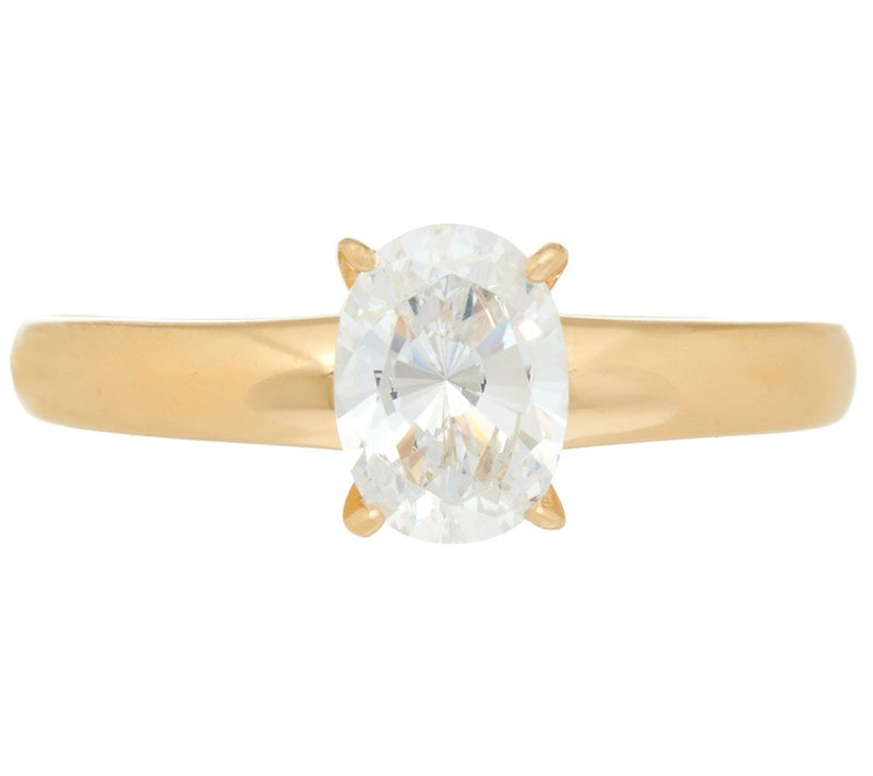 Diamonique 1.00 cttw Solitaire Ring, 14K Yellow Clad — View 11