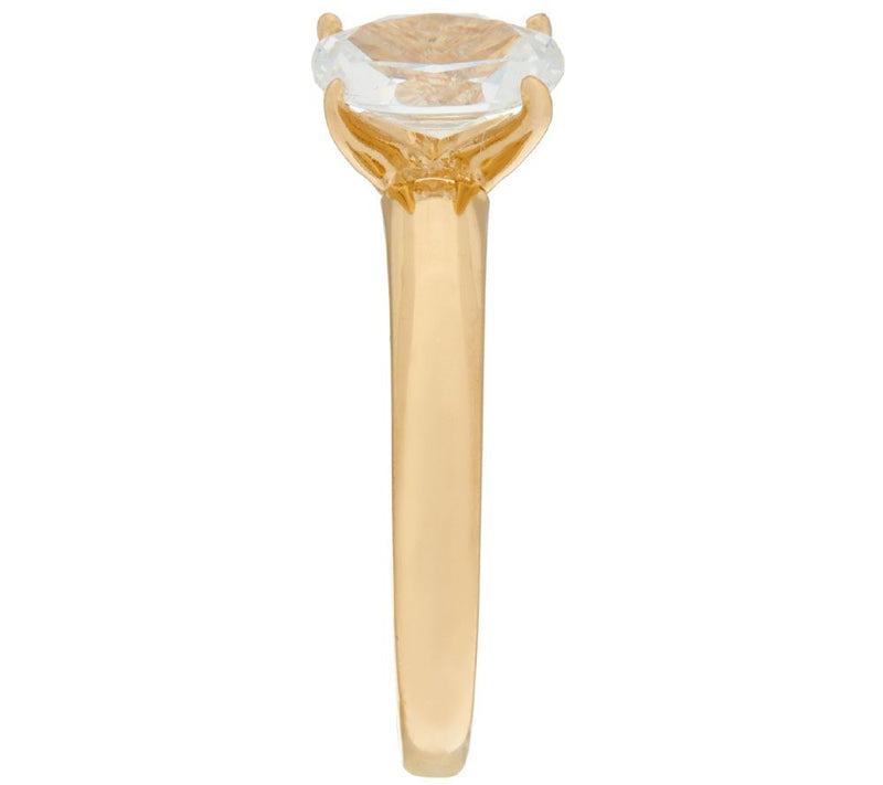 Diamonique 1.00 cttw Solitaire Ring, 14K Yellow Clad — View 12