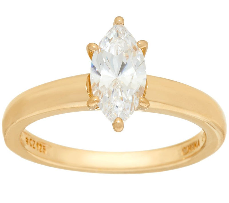 Diamonique 1.00 cttw Solitaire Ring, 14K Yellow Clad — View 6