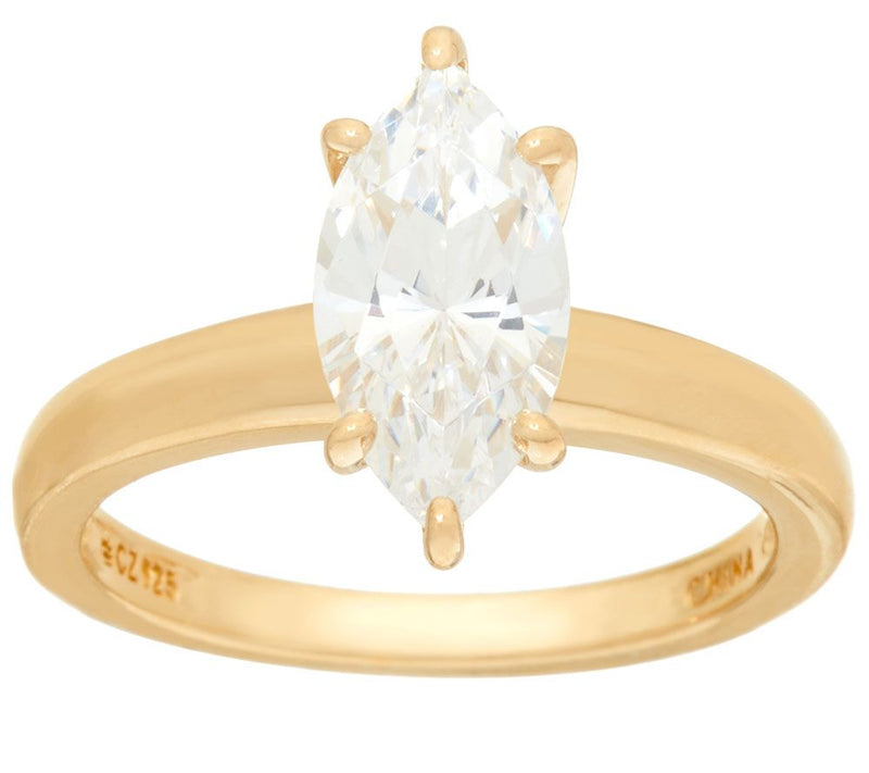 Diamonique 2.00 cttw Solitaire Ring, 14K Yellow Clad — View 6