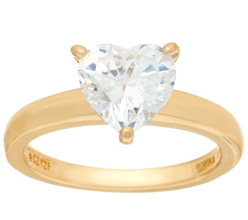 Diamonique 2.00 cttw Solitaire Ring, 14K Yellow Clad — View 5