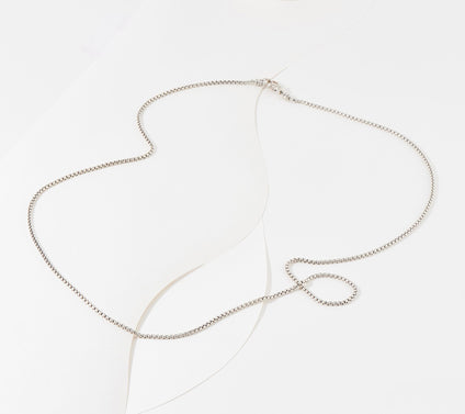 JAI Sterling Silver 2.7mm Box Chain 36" Necklace, 25.80g