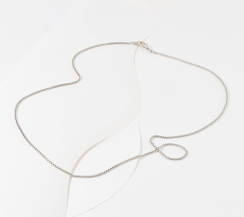 JAI Sterling Silver 2.7mm Box Chain 36" Necklace, 25.80g — Main view