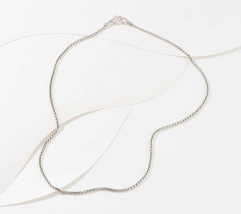 JAI Sterling Silver 2.7mm Box Chain 18" Necklace, 13.20g — Main view