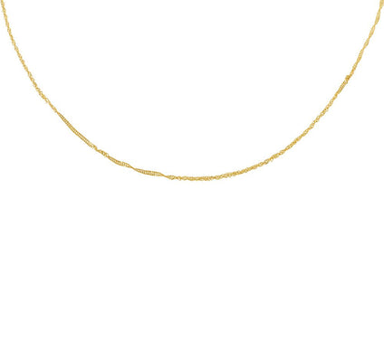 Milor Gold 15" Polished Singapore Chain, 14K