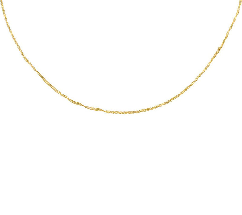 Milor Gold 15" Polished Singapore Chain, 14K — Main view