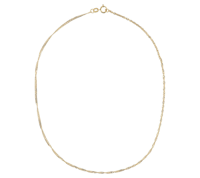 Milor Gold 15" Polished Singapore Chain, 14K — View 8