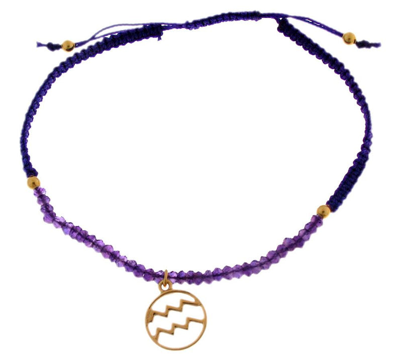 Artisan Crafted Gemstone Zodiac Bracelet, Sterling/14K — Main view