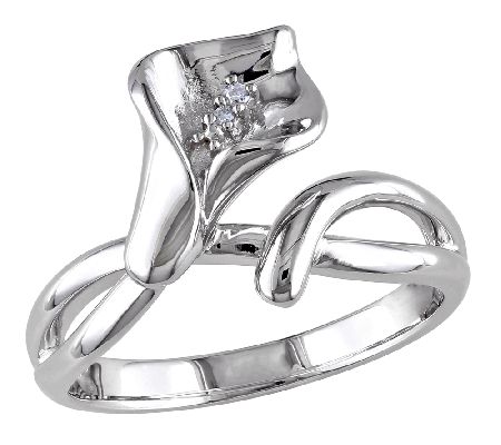 Affinity Diamond Accent Flower R ing, Sterling — Main view
