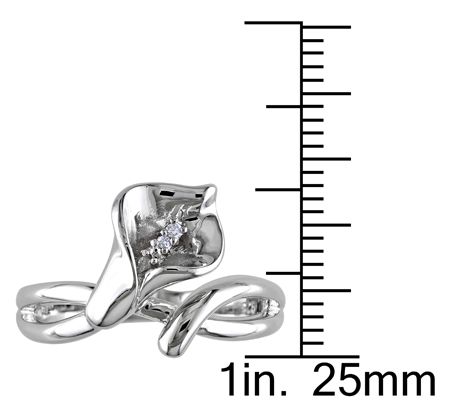 Affinity Diamond Accent Flower R ing, Sterling — View 4