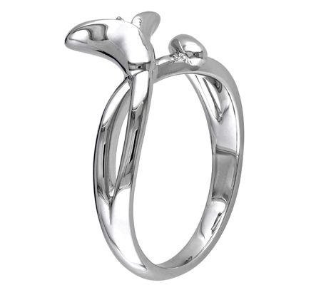 Affinity Diamond Accent Flower R ing, Sterling — View 2