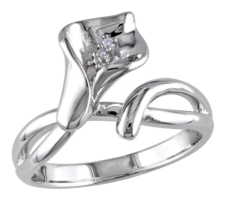 Affinity Diamond Accent Flower R ing, Sterling — View 5