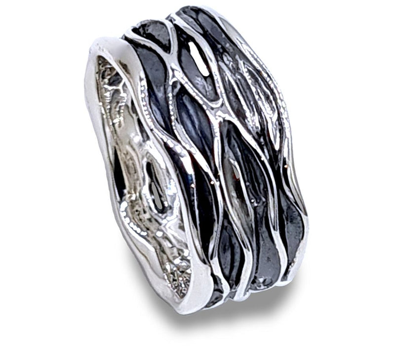 Hagit Sterling Silver Textured Band Ring — Main view