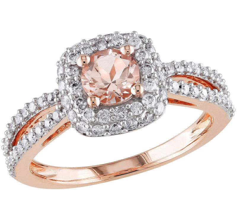 Bellini 0.45 cttw Morganite & 0.45 cttw Diamond Ring — Main view