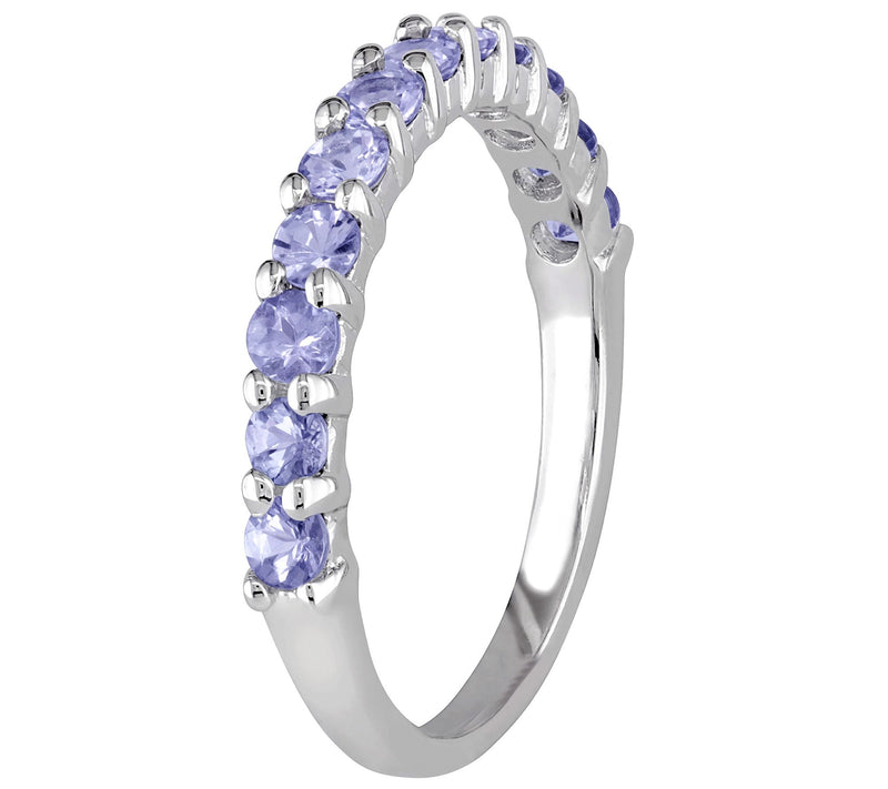 Sterling Silver 0.80 ct Tanzanite Band Ring — View 2