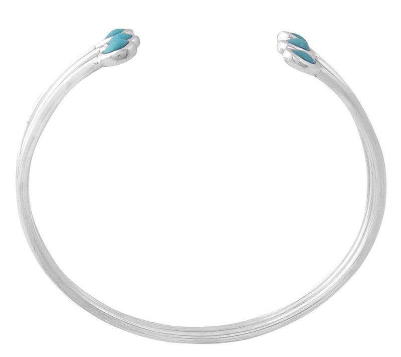 Sterling Turquoise Triple Row Cuff Bracelet — View 2