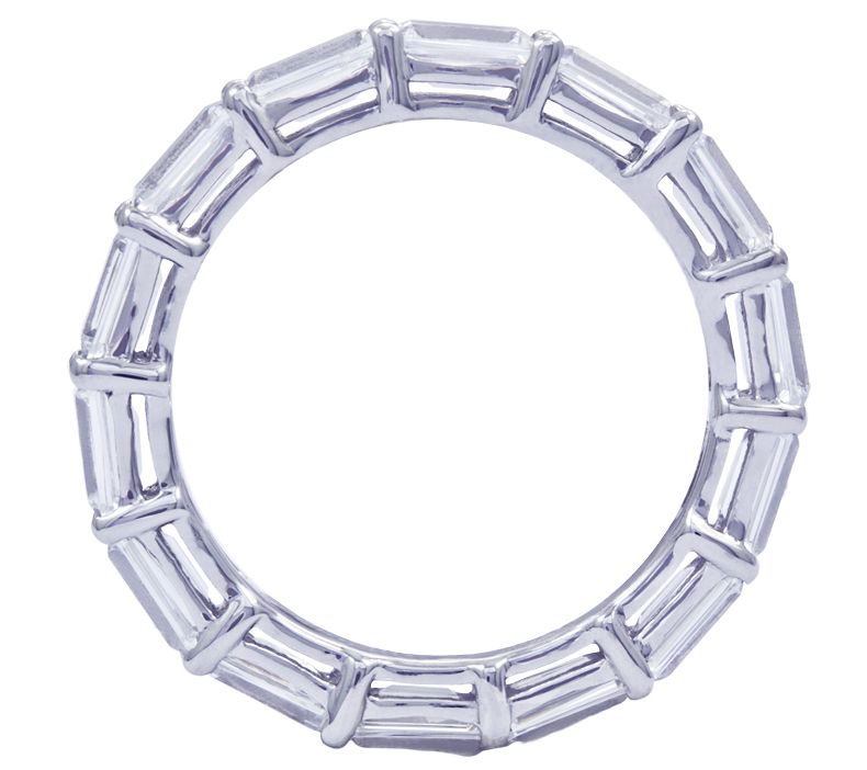 Diamonique 3.50 cttw Eternity Band, Plat inum Clad — View 4