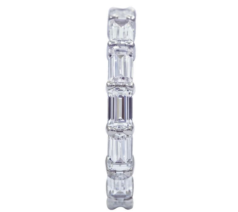 Diamonique 3.50 cttw Eternity Band, Plat inum Clad — View 3