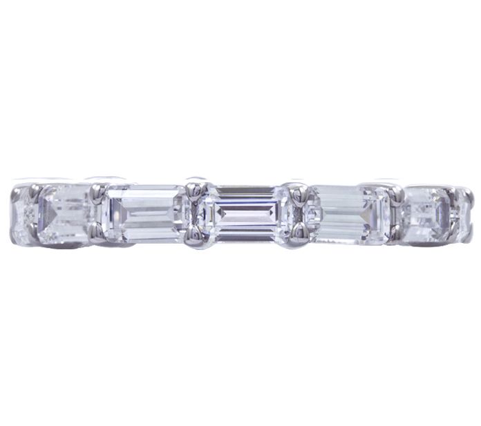 Diamonique 3.50 cttw Eternity Band, Plat inum Clad — View 2