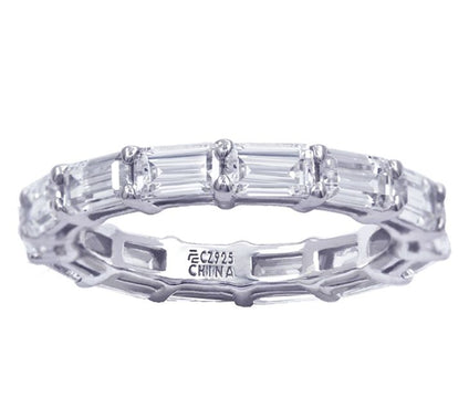 Diamonique 3.50 cttw Eternity Band, Plat inum Clad