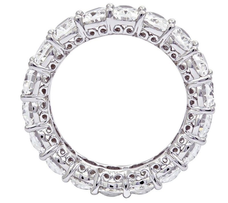 Diamonique 8.50 cttw Oval Eternity Band Ring, Platinum Clad — View 4