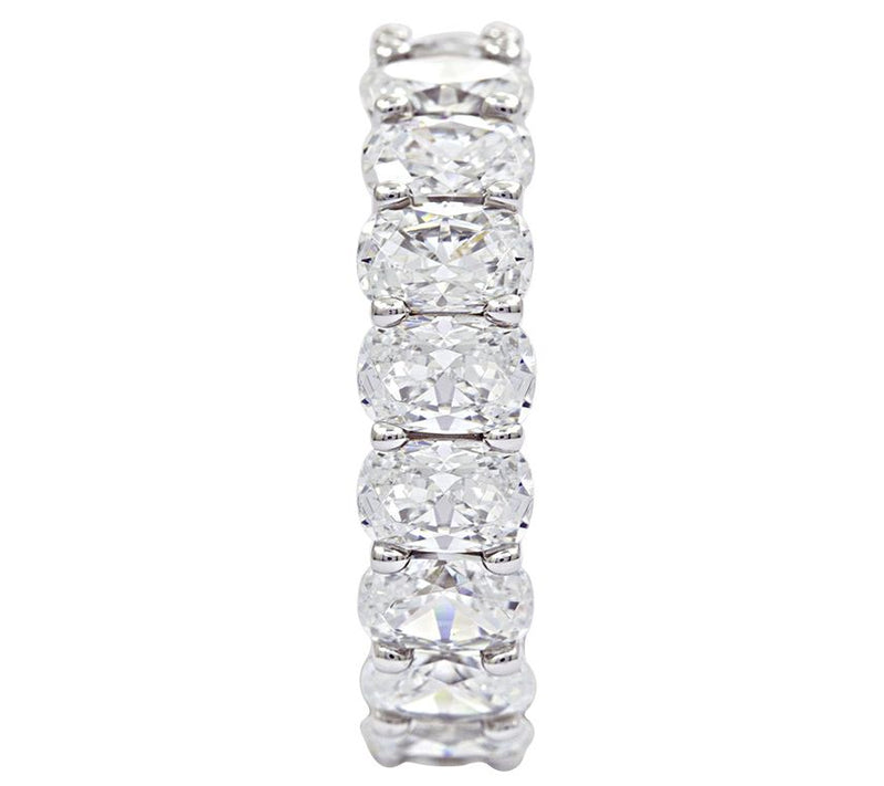Diamonique 8.50 cttw Oval Eternity Band Ring, Platinum Clad — View 3