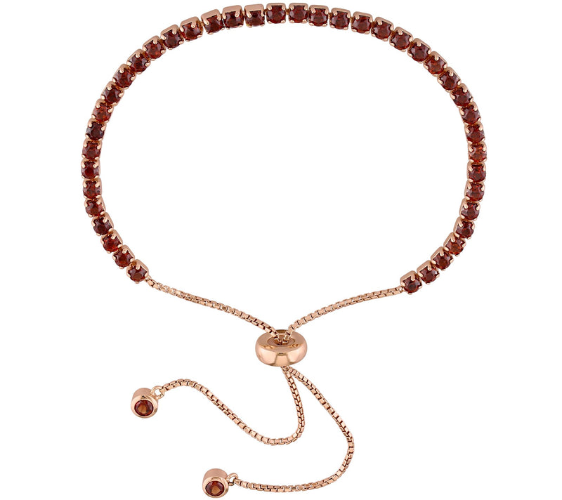 Sterling Silver 3.75 cttw Garnet Adjustable Tennis Bracelet — Main view