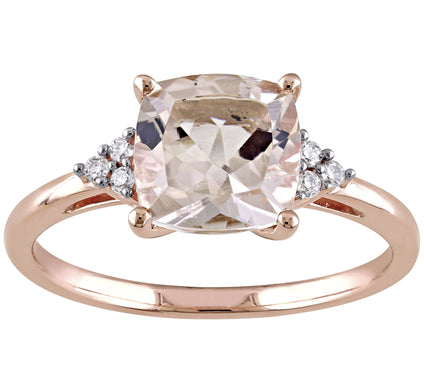 Bellini 14K Rose Gold 2.00 cttw Morganite & Diamond Ring