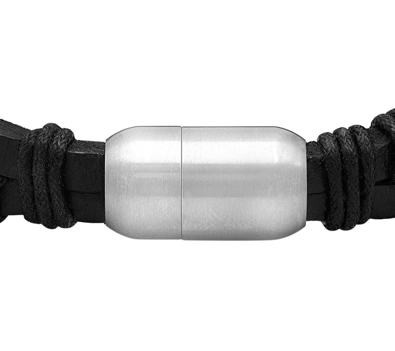 Steel by Design Men's Leather Bracelet — View 2