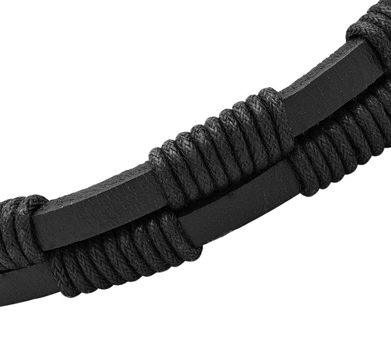 Steel by Design Men's Leather Bracelet — View 3