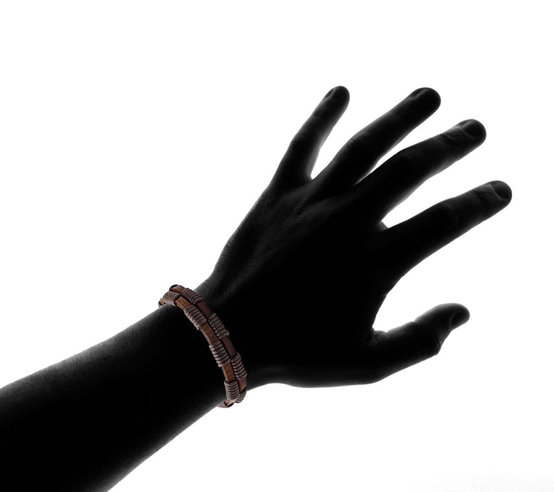 Steel by Design Men's Leather Bracelet — View 4