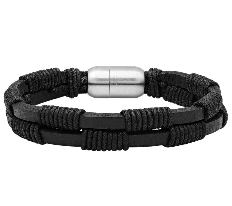 Steel by Design Men's Leather Bracelet — Main view