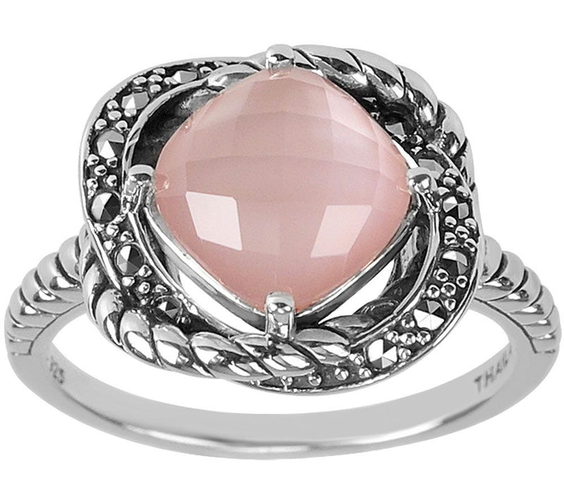 Suspicion Sterling Marcasite & Mother-of-Pear lDoublet Ring — Main view