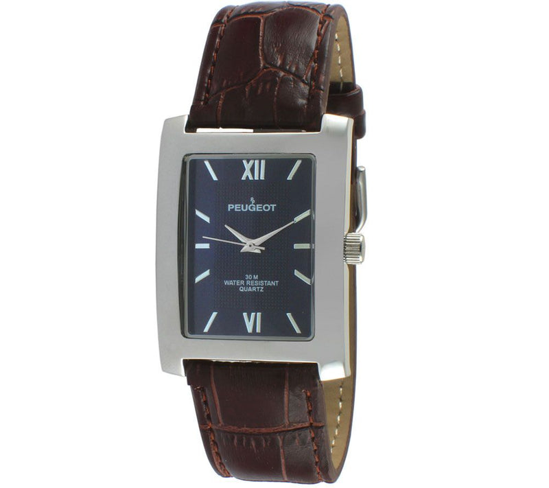 Peugeot Men's Blue Dial Leather Watch — Main view