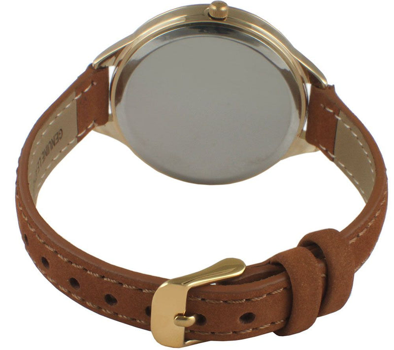 Peugeot Women's Multi-Function Tan Suede Watch — View 2