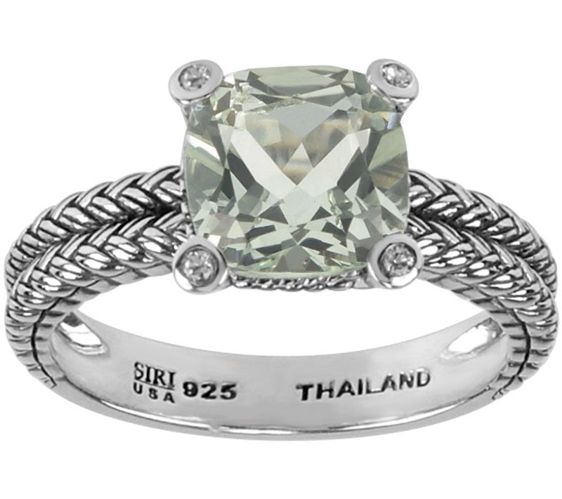 Sterling Gemstone and White Topaz Accent Ring — Main view