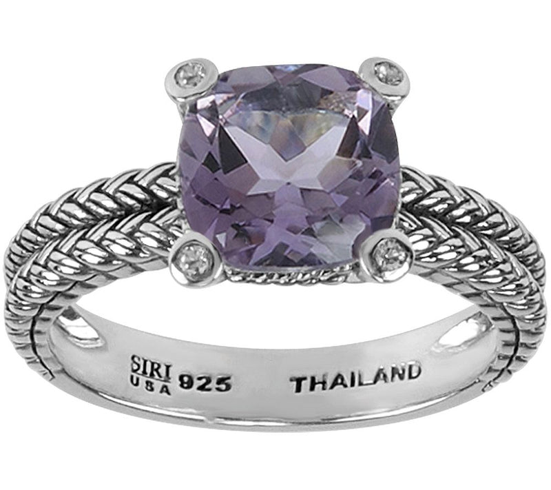 Sterling Gemstone and White Topaz Accent Ring — View 3