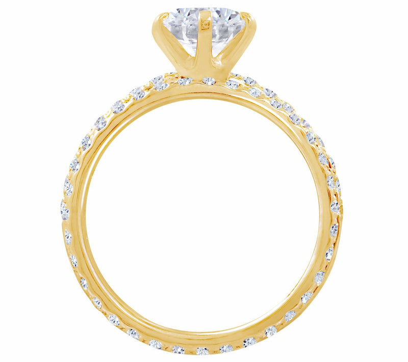Diamonique 2.90 cttw 2-Piece Round Ring Set, 14K Clad — View 4
