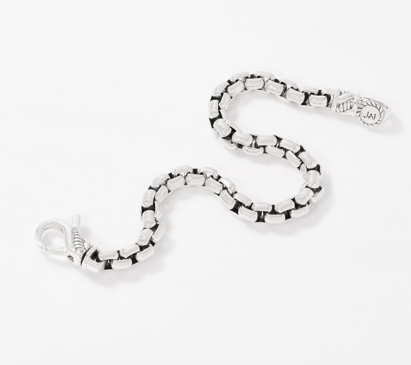 JAI Sterling Silver 5.3mm Round Box Chain Bracelet, 18.2g — Main view