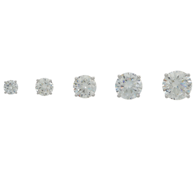 Diamonique Set of 5 Stud Earrings, Sterling or 14K Plated, Boxed — View 8